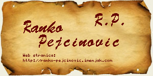Ranko Pejčinović vizit kartica